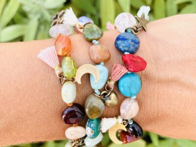 Pulsera personalizada · 15 piedras irregulares · Una joya mágica hecha solo para ti